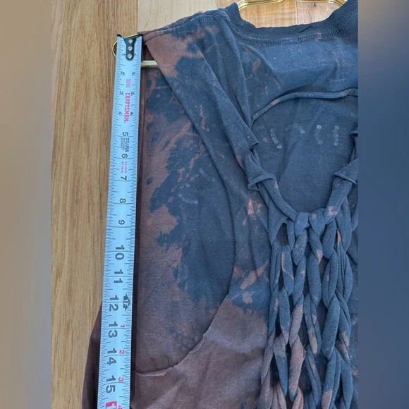 1974 Vintage Aerosmith Distressed + Embellished Black and Orange Medium Tank T9 - Picture 6 of 10